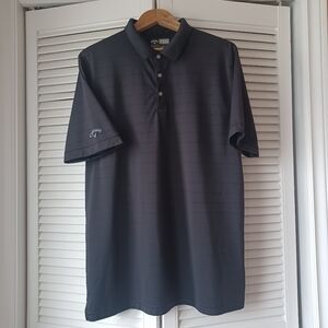 Callaway Men's XL Black Subtle Striped Polo Golf Opti Dry Performance